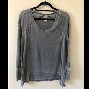 Grey waffle knit top